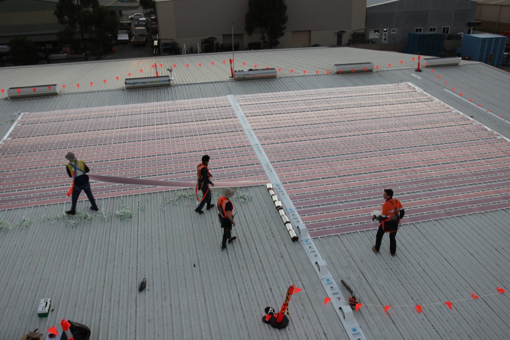 Printed Solar installed across a commercial industrial roof